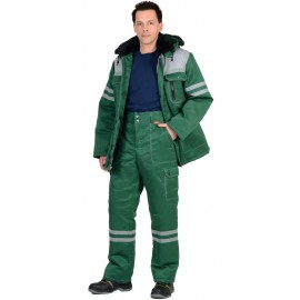 Костюм "ЛИДЕР" зимний: куртка дл., брюки, зеленый с серым и СОП