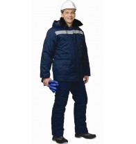 Костюм "СЕВЕР (МТ2-4 кл. пояс)" зимний длинная куртка, брюки темно-синий  СОП