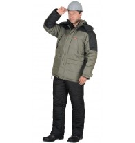 Костюм "Европа" зимний: куртка, брюки оливковый с черным