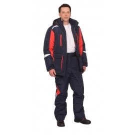 Костюм "Сатурн" зимний: куртка дл.,брюки т.синий с красным и СОП 50 мм