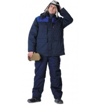 Костюм "ПРОФЕССИОНАЛ" зимний: куртка дл., брюки тёмно-синий с васильковым
