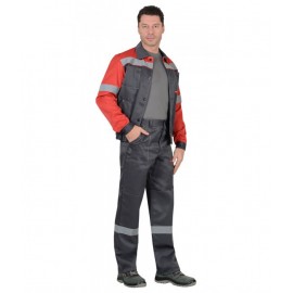 Костюм "ЛЕГИОНЕР": лето  куртка, брюки т.серый с красным и СОП 50 мм.